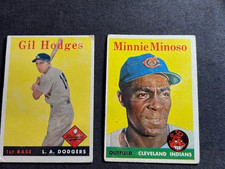 Lot of 2 1958 TOPPS: GIL HODGES HOF & MINNIE MINOSO HOF  good +  free shipping
