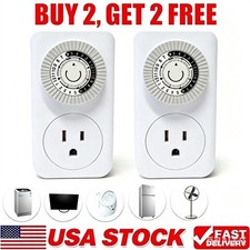 4 Pack Indoor 24-Hour Mechanical Outlet Timer Plug Indoor 2 or 3 Prong CISIVIS