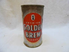 GOLDEN BREW LAGER FLAT TOP BEER CAN~ GRACE BROS., SANTA ROSA, CAL