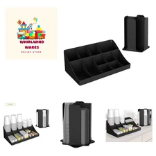 Cup Carousel and Condiment Organizer Set, Countertop Org, Coffee Bar, 7.75"L ...