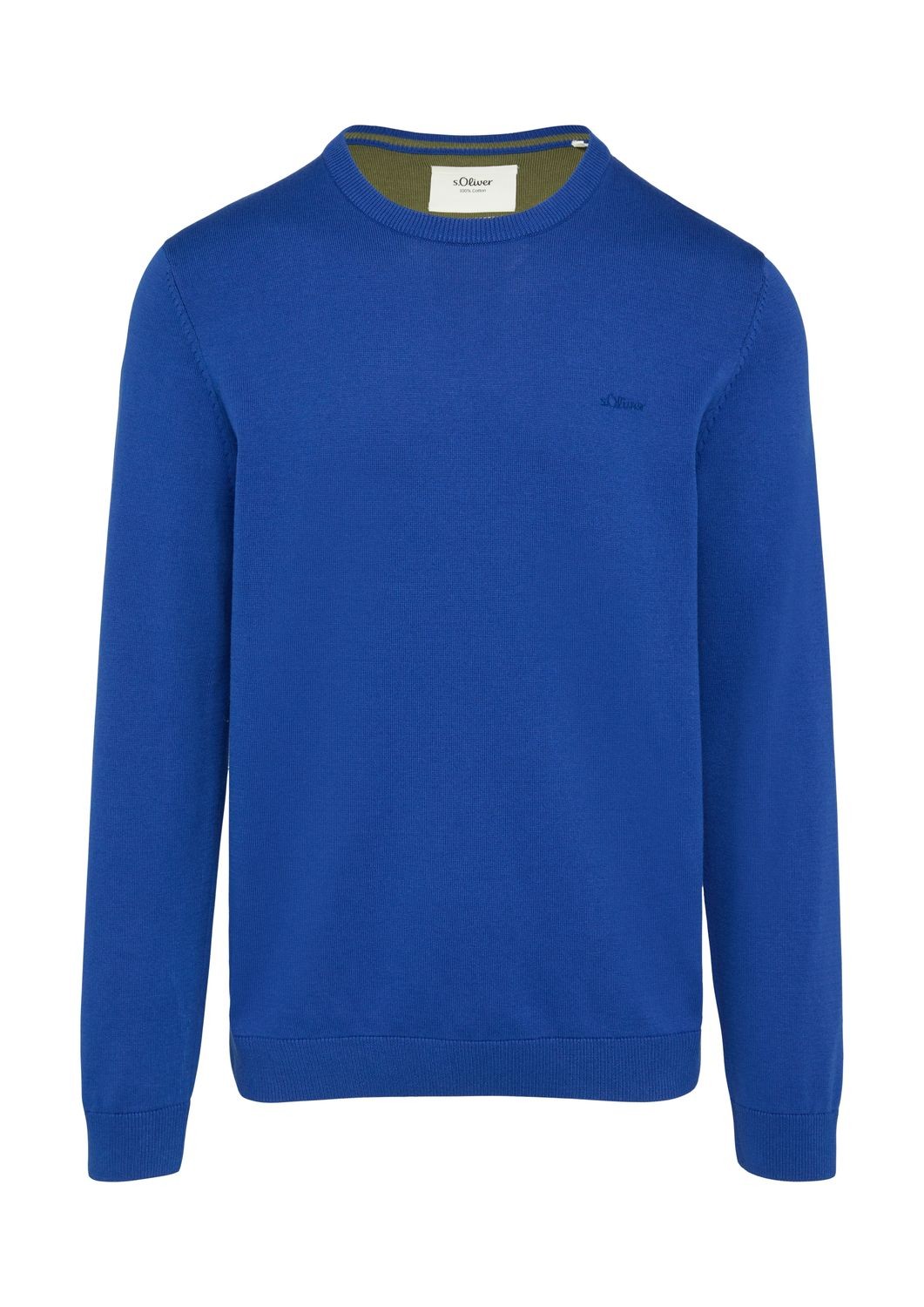 S.OLIVER Herren Pullover Rundhals-Ausschnitt langarm Feinstrick Regular Fit 
