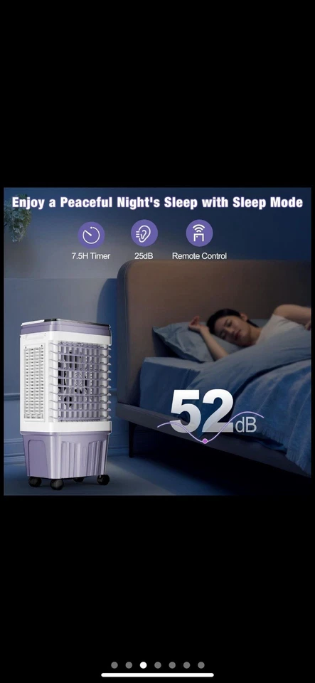 Enfriador/acondicionador de aire evaporativo 2500 CFM enfriador de pantano con tanque de agua de 6,87 galones Foto 4 de 4