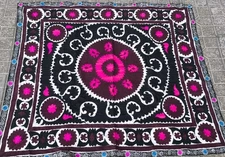 Uzbek suzani handmade embroidery home decor 62"X53" 157x135cm HD