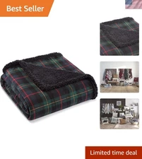 Pine Tartan Super Soft Sherpa Throw Blanket - Cozy Comfort for All Seasons