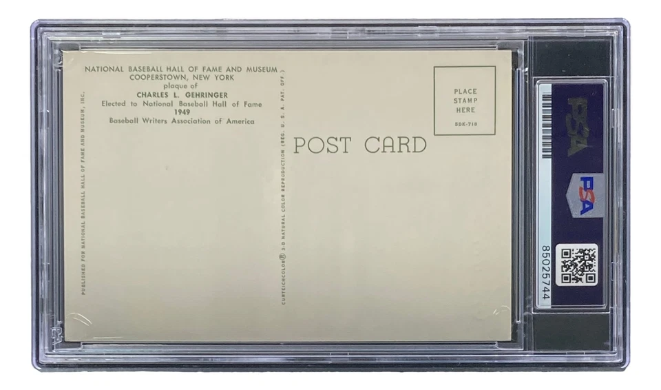 Charlie Gehringer Signed 4x6 Detroit Tigers HOF Plaque Card PSA/DNA 85025744 - Image 2 of 4