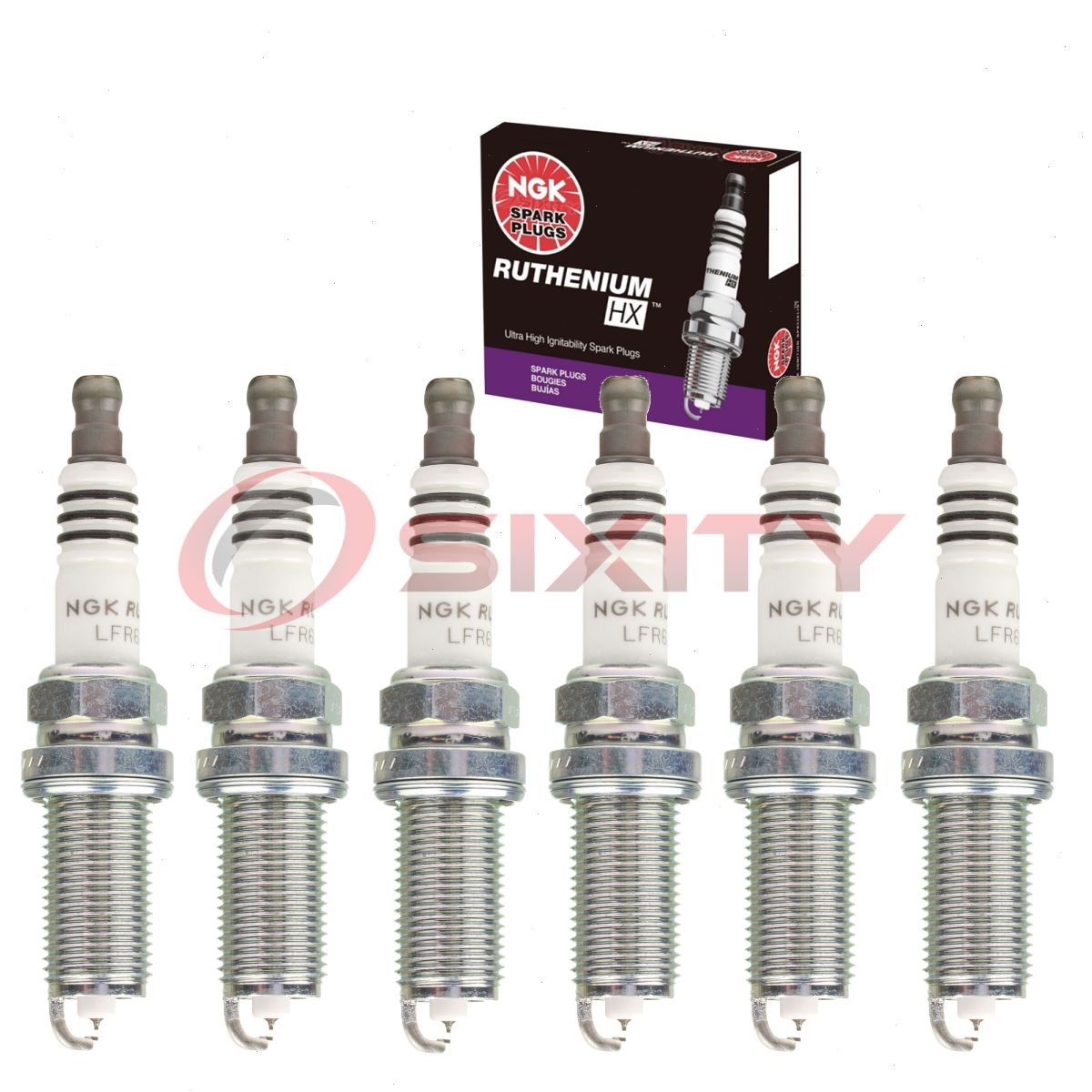 6 pc NGK Ruthenium HX Spark Plugs for 2010-2016 Volvo XC60 3.0L 3.2L L6 ou
