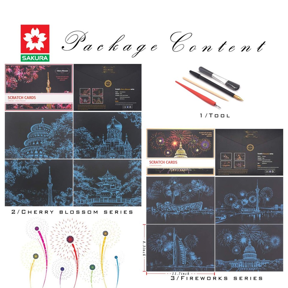Scratch Art for Adults and Kids-City Landmarks Scratch Painting Craft ...