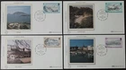 1982 Guernsey Views Benham Silk FDC Complete Set of 4 with Inserts BGS1a-d