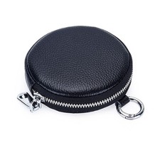 Small Wallet, Coin Purse, Storage Pouch, Hanging, Round Zipper, Genuine Leather