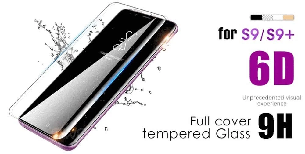 6D Full Curved Tempered Glass for Samsung Galaxy S9 S8 Plus Note 8 9 5D Screen P