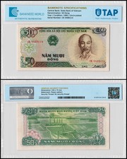 Vietnam 50 Dong, 1985, P-96, UNC, Authenticated