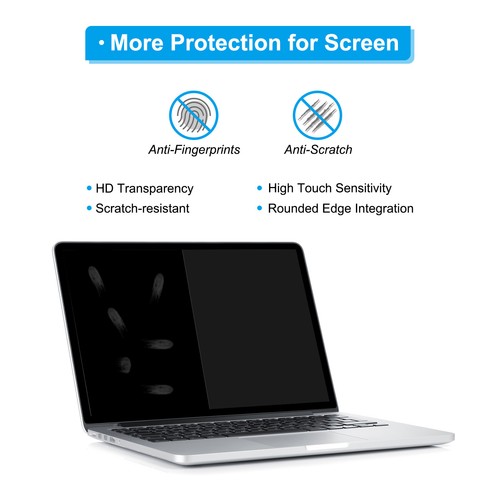 Clear Laptop Screen Protector Film 268mmx150mm for Laptop 12.6 Inch 16:9 2Pcs - Picture 5 of 6