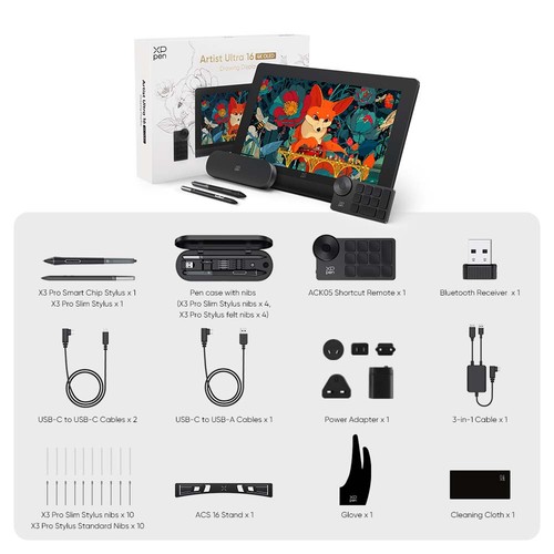 XPPen Artist Ultra 16 15.6-inch 4K OLED Touch Display Graphics Drawing Tablet - Picture 5 of 17