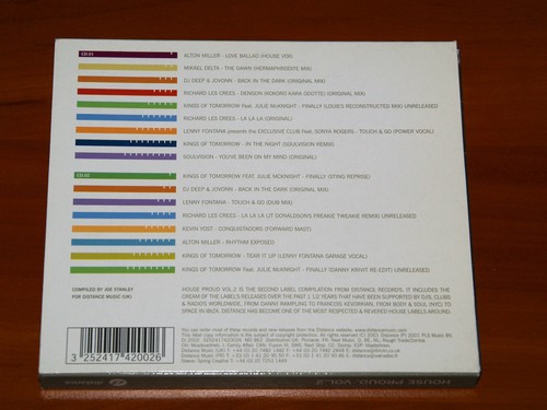 HOUSE PROUD 1+2 DISTANCE CD INDEPENDENT LOUIE VEGA LARY HEARD DANNY KRIVIT Lot - Imagen 6 de 7