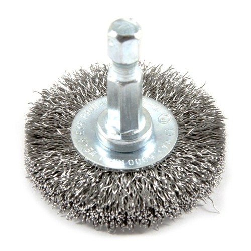Forney 72726 Coarse 6000 rpm Stem Mounted Wire Wheel Brush 1-1/2 Dia. in.