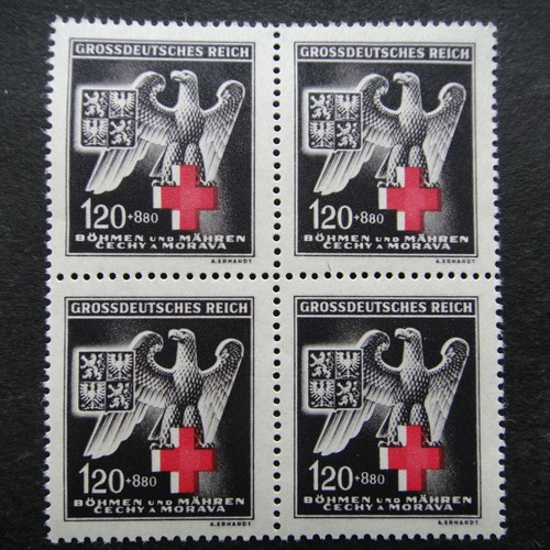 Germany Nazi 1943 Stamps MNH Block Eagle & Red Cross Third Reich B&M WWII The su - Photo 1 sur 3