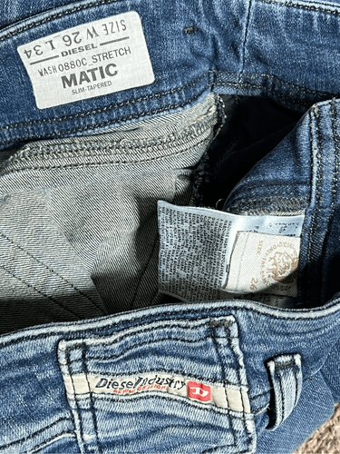 Pantalones de mezclilla Diesel Industry desgastados ajustados al tobillo Matic talla 26 - Imagen 4 de 4