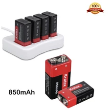 9V Li-ion Rechargeable Batteries USB 850mAh 6F22 9 Volt Lithium Batteries Lot
