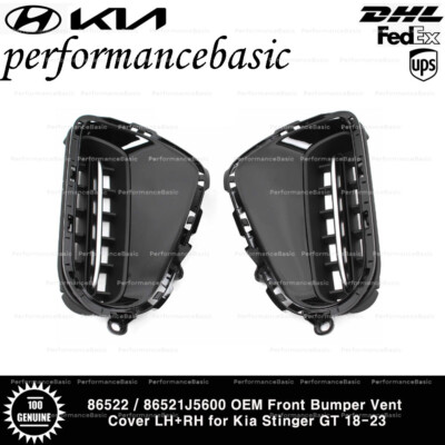 86522 / 86521J5600 OEM Front Bumper Vent Cover LH+RH for Kia Stinger GT 18-23