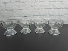 VTG Libbey Clear Glass Sundae Bowls Ice Cream Dessert Dishes Stemware Set Of 4