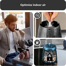 Cenicero de mesa metálico con tapa, resistente al viento, sin humo y sin olor.