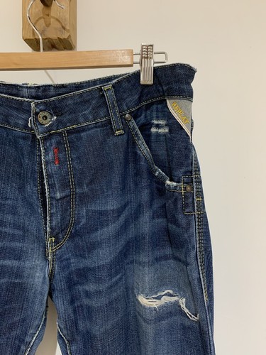 Pantalones de mezclilla azules REPLAY para hombre vintage destrashed distressed Y2K MV 983 032 33" X 32" - Imagen 4 de 10