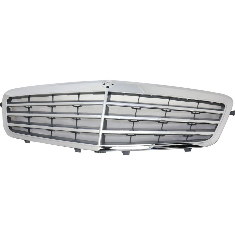 New Front Grille Chrome Shell with Gray Fits 2010-2013 Mercedes Benz E350 E550 Foto 2 de 4