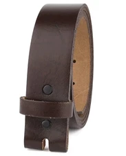 Belt for buckle men Snap on Strap Full Grain Leather no buckle, 1.5" wide. USA.