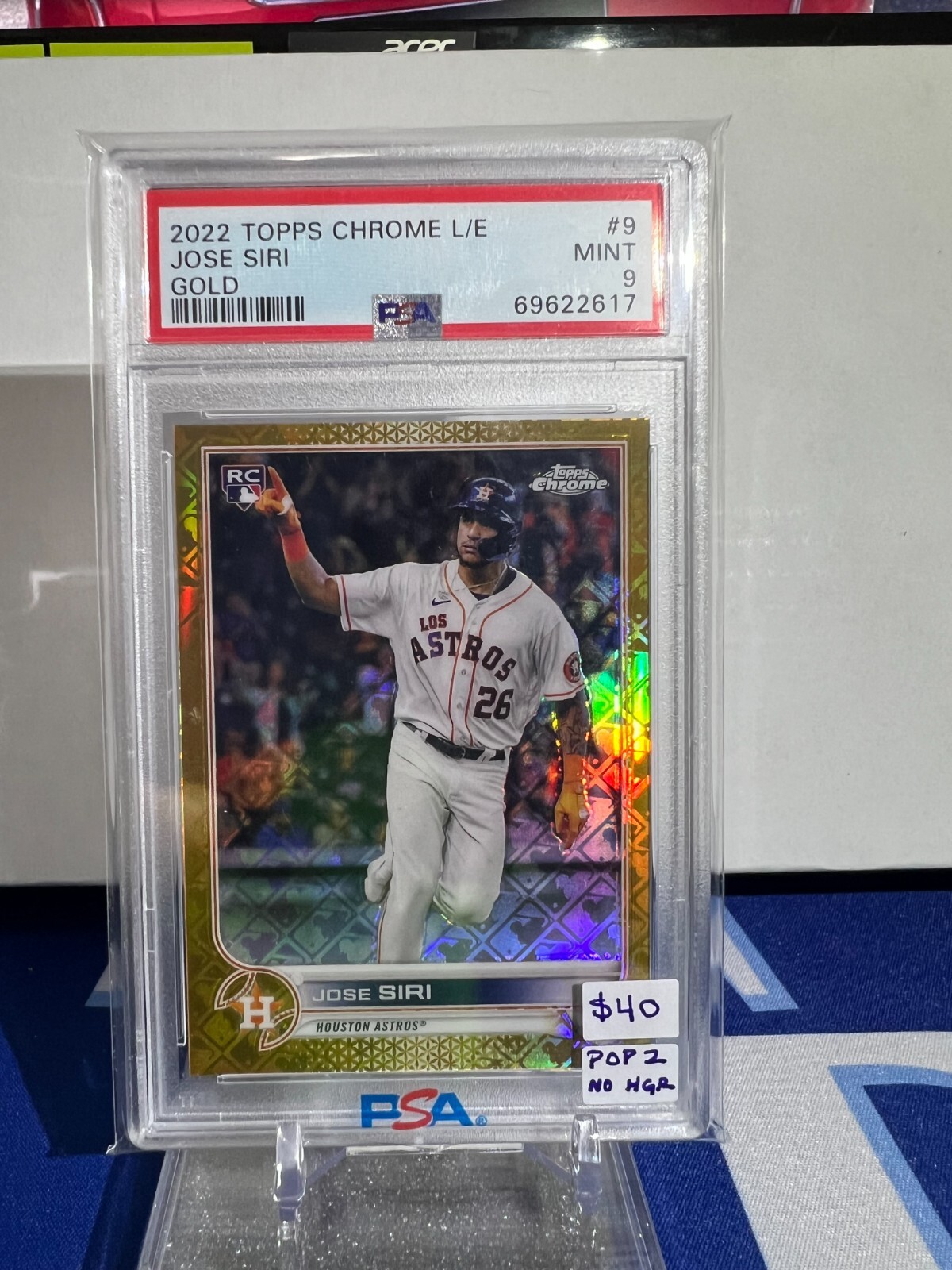 2022 Topps Chrome Logofractor Jose Siri #204 GOLD 3/50 PSA 9 (None Higher) RC