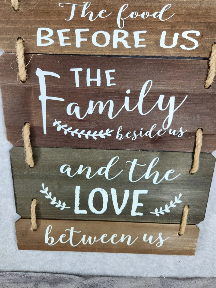 Bless The Food Before Us Sign Farmhouse Kitchen Wall Decor Rustic Dining - Image 3 of 4
