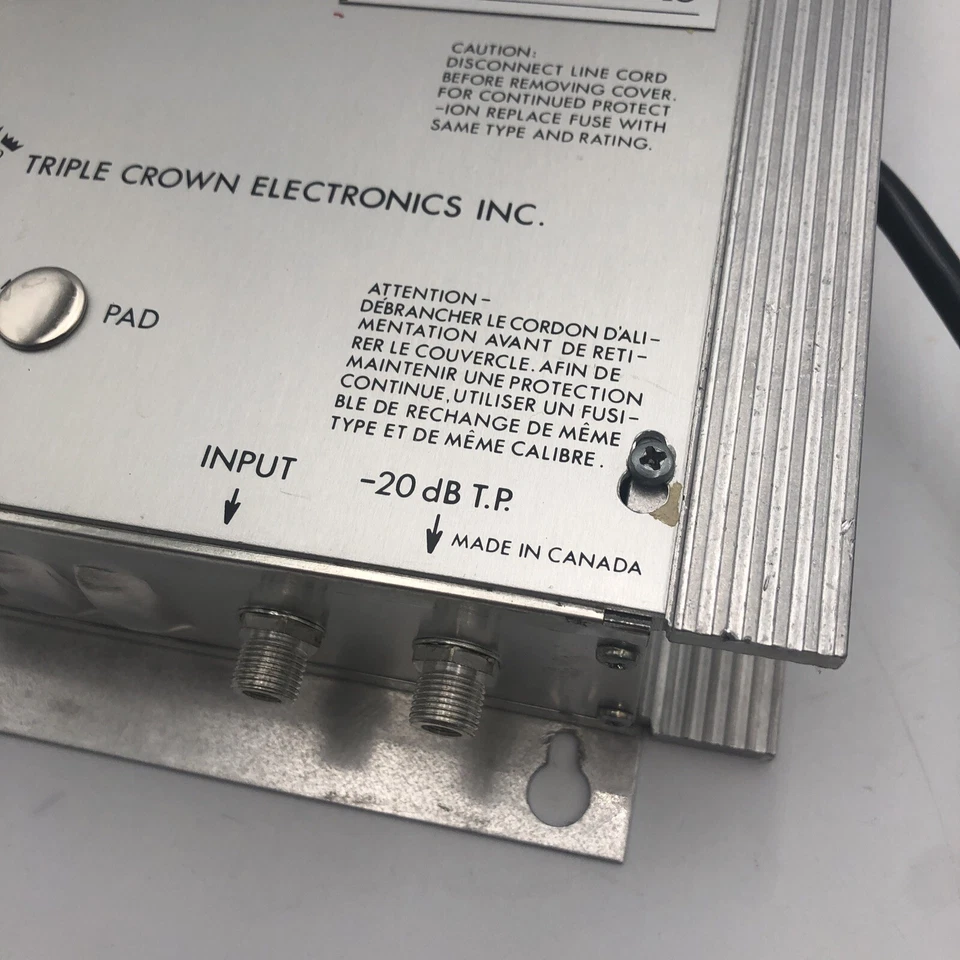 Amplificador de distribución CATV Triple Crown Electronics ID-200 VINTAGE SIN PROBAR LEER Foto 3 de 4