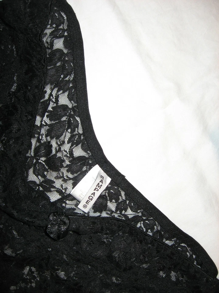 Rampage, 2 peças, camisa de renda preta e cueca perna alta 2X - Imagem 2 de 4