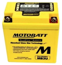 MotoBatt MB3U 12V AGM Powersport Battery 50CCA - ATV Motorcycle Snowmobile UTV