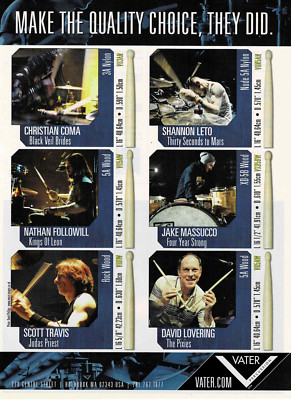 Vater Percussion - Coma / Leto / Followill / Travis / Lovering  - 2011 Print Ad