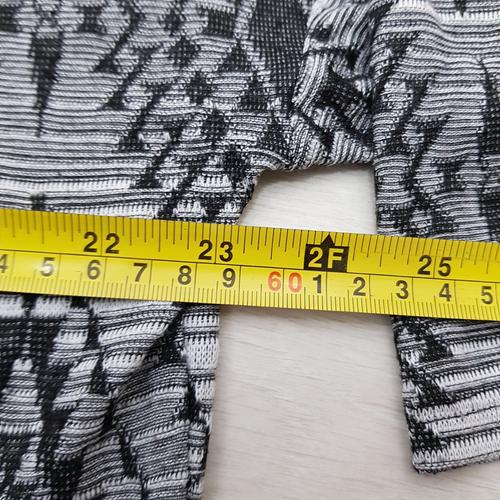 NEW LOOK Blouse Top Size 18 Grey Geometric Stretch Half Sleeve Casual Night Out - Picture 3 of 6