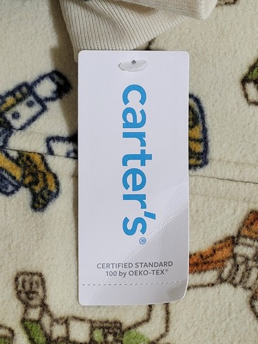Carter’s Fleece One Piece Footless Zip-up Pajamas Kids Size 10/10A Sleepwear New - Picture 5 of 12
