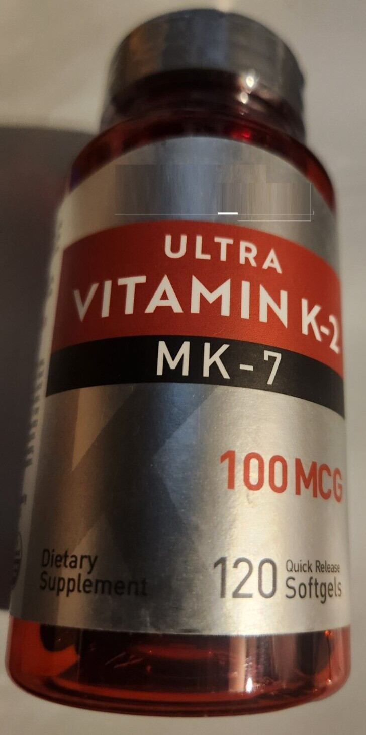 Витамин K2 MK-7 100 мкг Менахинон-7 120 мягких капсул Без глютена/ГМО