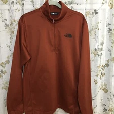 The North Face Tech Glacier 1/4 Zip Fleece Pullover Sweater Men L Brown Gorpcore