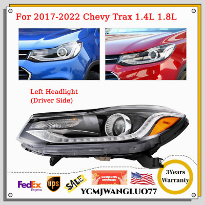For 2017-2022 Chevy Trax LED Halogen Headlight Left Driver Side Black Housing LH
