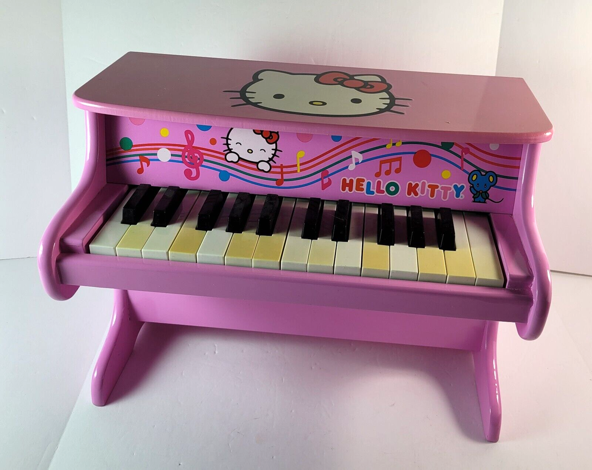 Sanrio - HELLO KITTY Toy Wooden Piano Large Working 2013 Pink 16 x