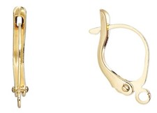 10 Gold Plated Brass 17mm Leverback Hinge Earwire Earrings with Open Loop