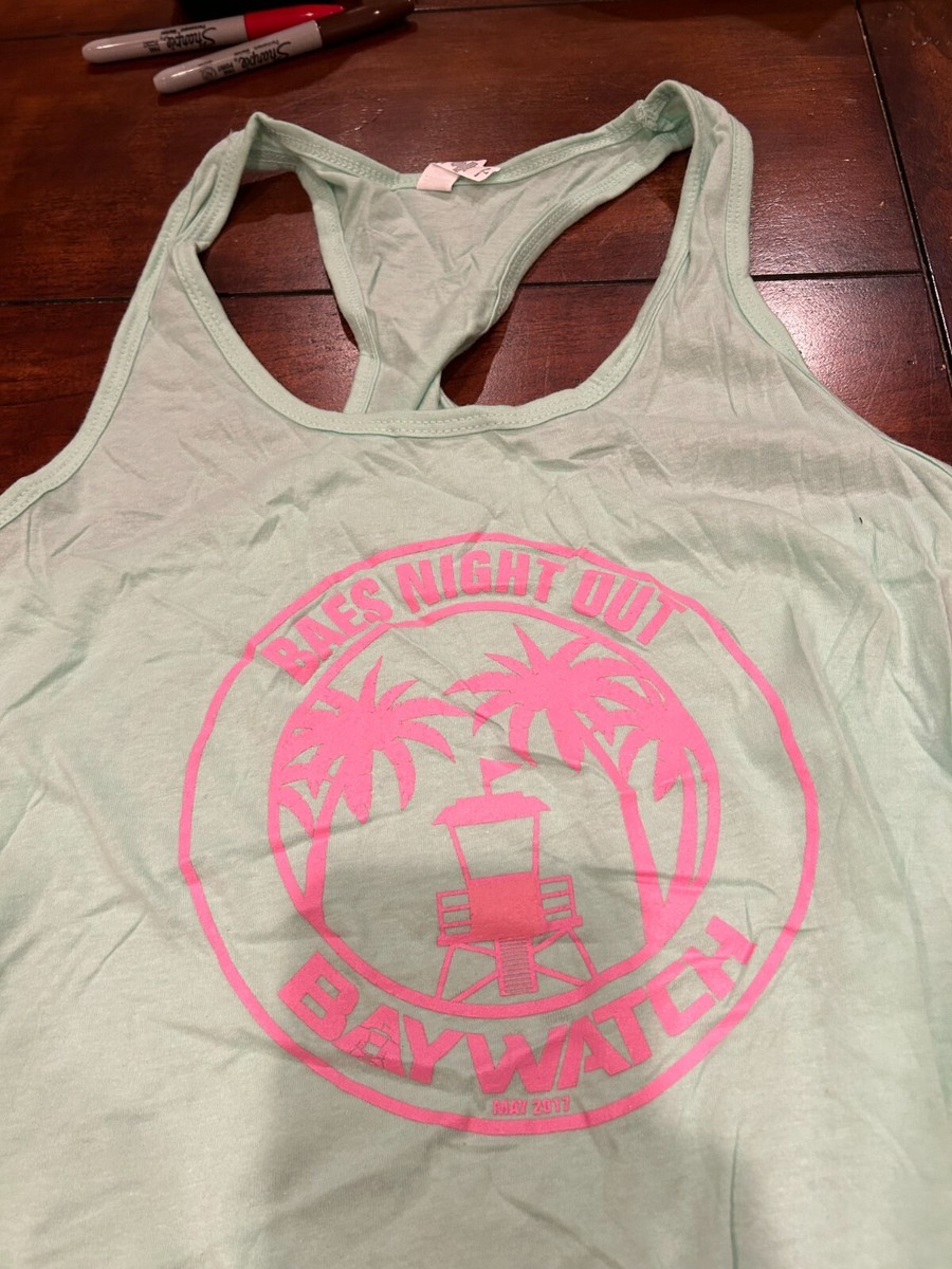 BayWatch Womens Green Pink Tank Top LARGE SIZE WOMENS, OFFICIAL MOVIE PROMO