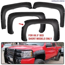Fender Flares Pocket Style Textured Fit For 07-13 Chevy Silverado 1500 69 "