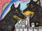 Beauceron Hoarding Tp Art Print 11x14 Signed by Artist Ksams Vintage Style Dogs