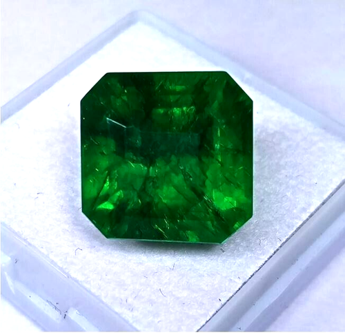 Asscher Cut Natural Colombian Green Emerald 10-12 Ct Certified Loose Gemstone - Picture 4 of 7