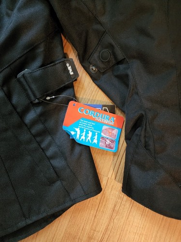 HWK Motorcycle Jacket Coat Solid Black Armored Riding Breathable Size Medium - Photo 2 sur 4