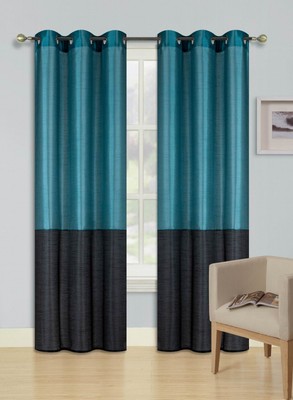 EID IVORY AQUA 1 SET 2 TONE GROMMET ECLIPSE WINDOW CURTAIN BLACKOUT PANEL