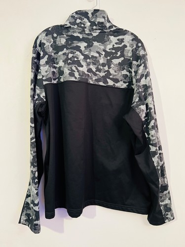North Face 1/4 Zip Pullover gray black Camo Sweater Mens XL chest pocket - Picture 2 of 5