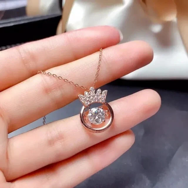 Rose gold crown necklace deals