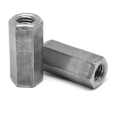 3/8"-24 x W1/2" x L1 1/8" Fine Grade A Hex Rod Coupling Nut Plain